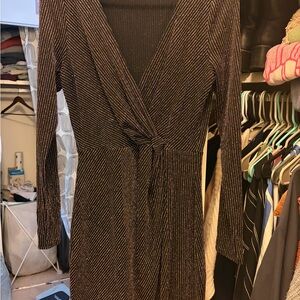 Miami Black and Gold Long Sleeve Dress